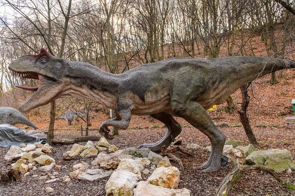 Μπρατισλάβα Σλοβακία Οκτ 2015 Αλόσαυρος Dinopark Στη Μπρατισλάβα Της Σλοβακίας — Φωτογραφία Αρχείου