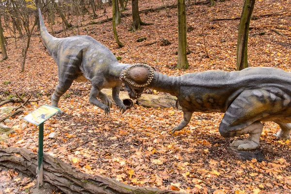Bratislava Eslovaquia Octubre 2015 Pachycephalosaurus Dinopark Bratislava Slovakia Uno Los —  Fotos de Stock