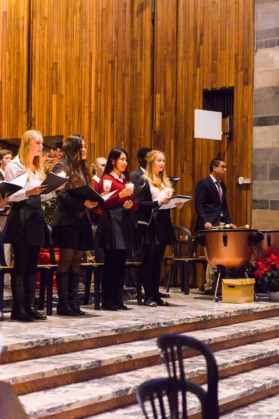 Lugano Suiza Dic 2015 Niños Identificados Cantan Una Canción Navidad — Foto de Stock