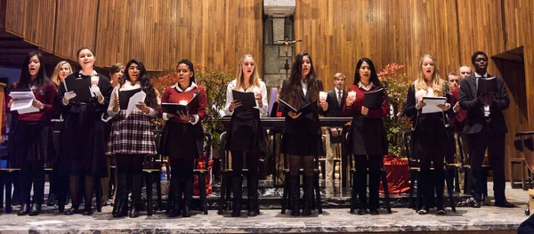 Lugano Suiza Dic 2015 Niños Identificados Cantan Una Canción Navidad — Foto de Stock