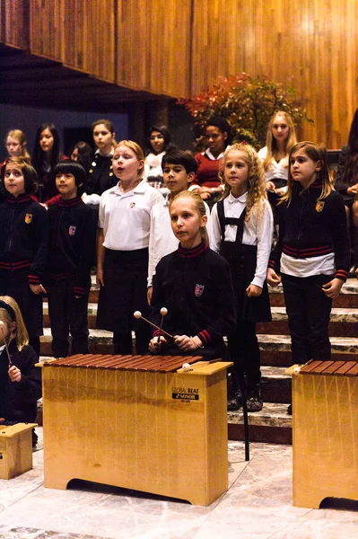 Lugano Zwitserland Dec 2015 Ongeïdentificeerde Kinderen Zingen Een Kerstlied Kerk — Stockfoto