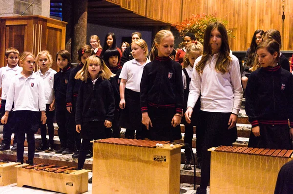 Lugano Zwitserland Dec 2015 Ongeïdentificeerde Kinderen Zingen Een Kerstlied Kerk — Stockfoto