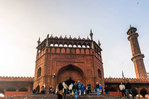 Delhi Índia Jan 2016 Entrada Jama Masjid Cidade Velha Delhi — Fotografia de Stock