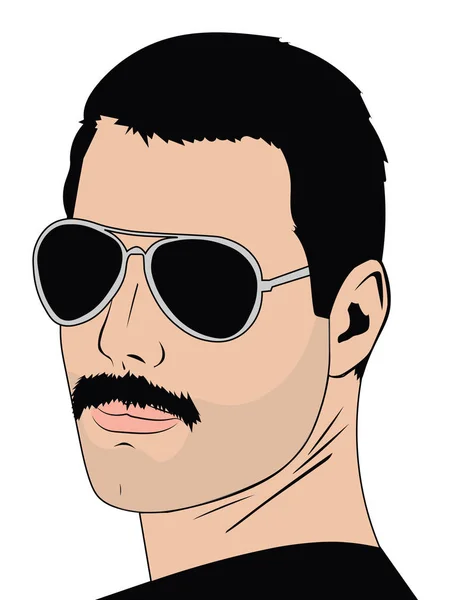 Janeiro 2019 Ilustração Freddie Mercury Apenas Uso Editorial — Fotografia de Stock