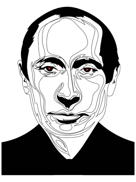 Února 2019 Jednoduché Kresba Obrázku Prezidenta Vladimíra Putina Eps Redakční — Stockový vektor