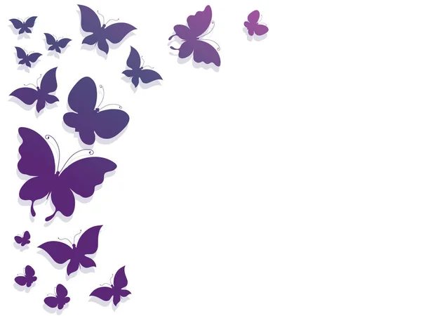 Aufkleber Von Insekten Schmetterlinge Verschiedenen Formen Mit Schatten Zur Dekoration — Stockvektor
