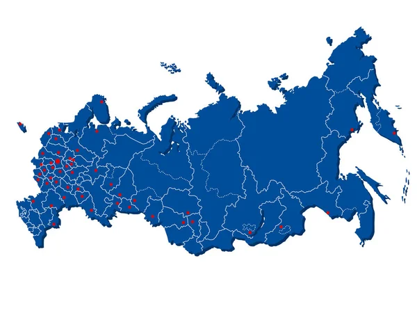 Rusia Alto Icono Mapa Vectorial Detallado Logotipo Plantilla Azul Ilustración — Vector de stock