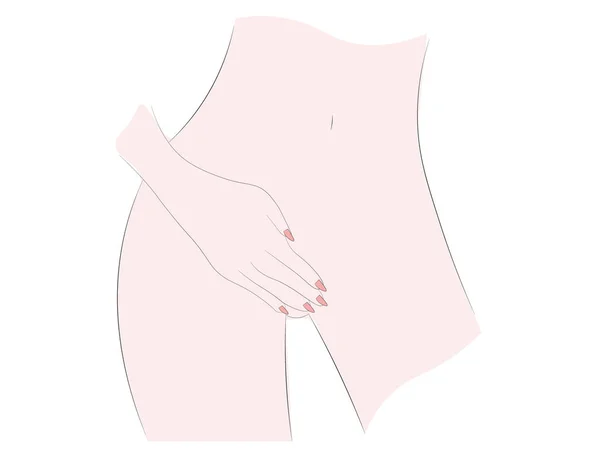 Hand Drawn Illustration Female Body Part Female Sexuality Women Health — Stock Vector