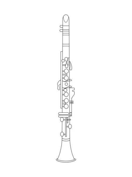 Jednoduchá Černá Linie Obrys Soprana Clarinet Rozvrh Hudebních Nástrojů — Stockový vektor