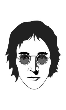 23 Haziran 2019. Beyaz arka plan, eps10, editoryal kullanım sadece izole gözlük John Lennon İllüstrasyon