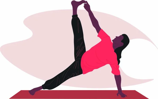 Giovane Uomo Allunga Tutto Corpo Facendo Vasisthasana Side Plank Pose — Vettoriale Stock