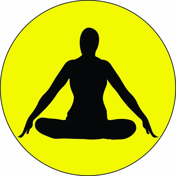 Humano Aislado Haciendo Respiración Pranayama Jalandhara Bandha Ejercicio Sentado Con — Archivo Imágenes Vectoriales