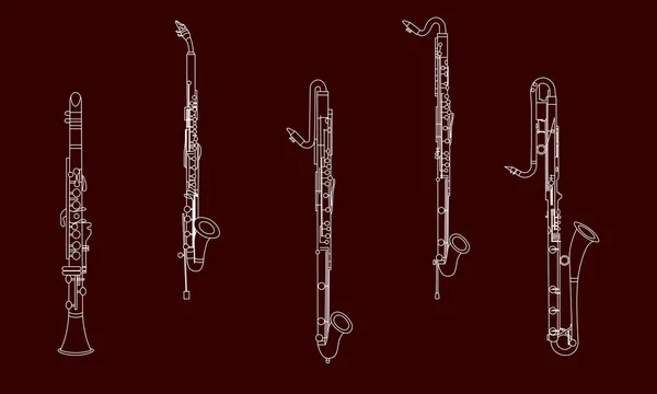 Desenhos Linha Branca Contorno Soprano Alto Contra Alto Baixo Contra —  Vetores de Stock