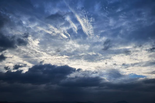 The majestic blue sky seen from the top of Sungsan Sunrise Peak at Jeju Island, South Korea