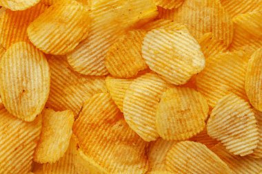 Oluklu patates cipsi yemek arka plan