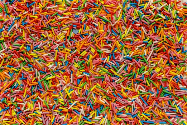 Topping Pastelaria Varas Coloridas Vermicelli Multicolorido — Fotografia de Stock