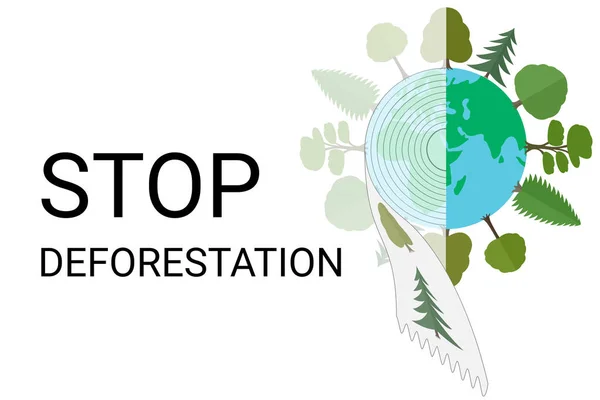 Stop deforestation — Stock Vector