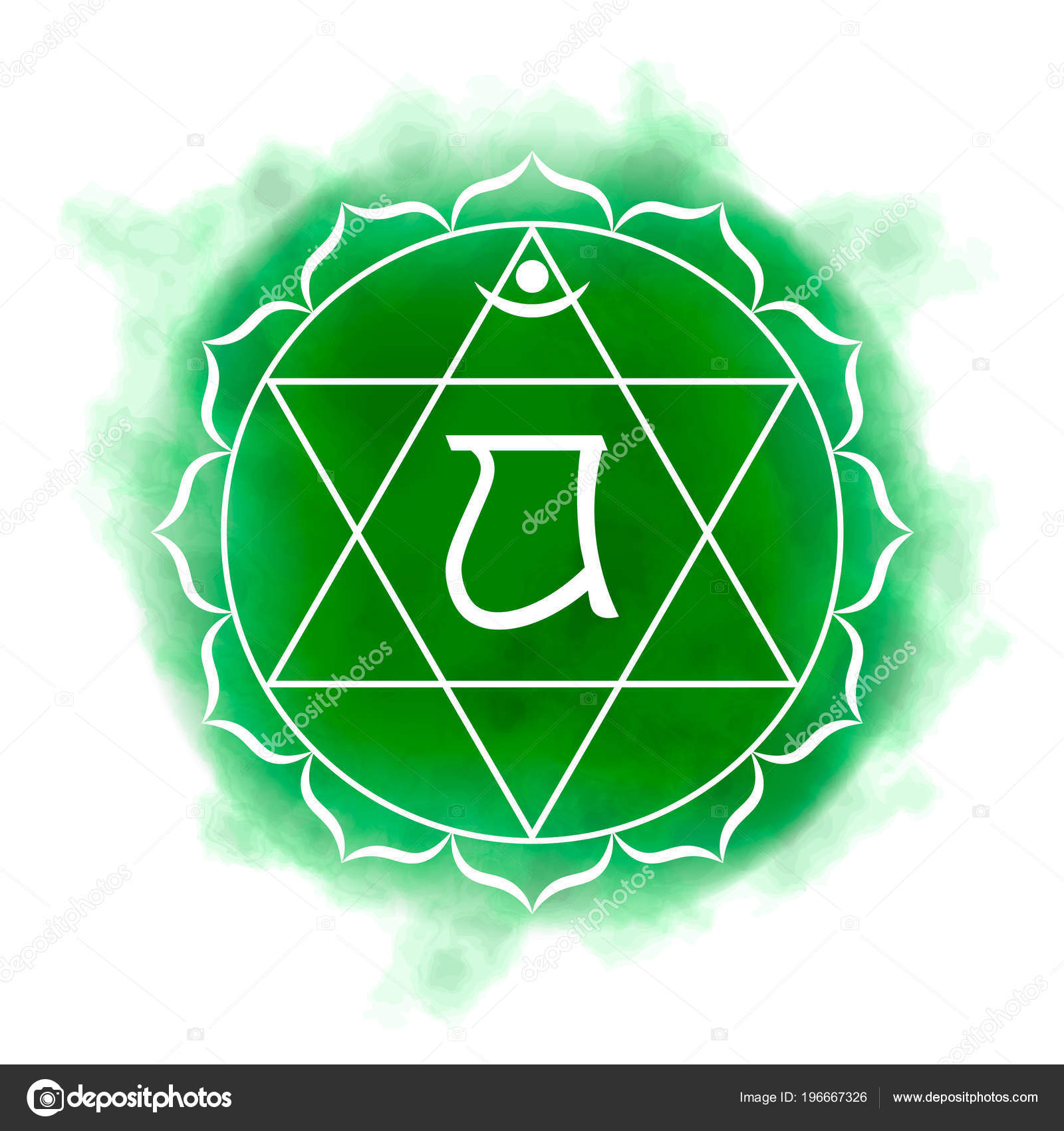 Cuarto, chakra corazón - Anahata — Vector de stock © hazecats #196667326 Cuarto, chakra corazón - Anahata — Vector de stock © hazecats #196667326