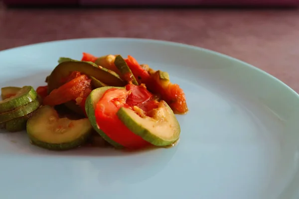 Vegetabilisk Gryta Tallrik — Stockfoto