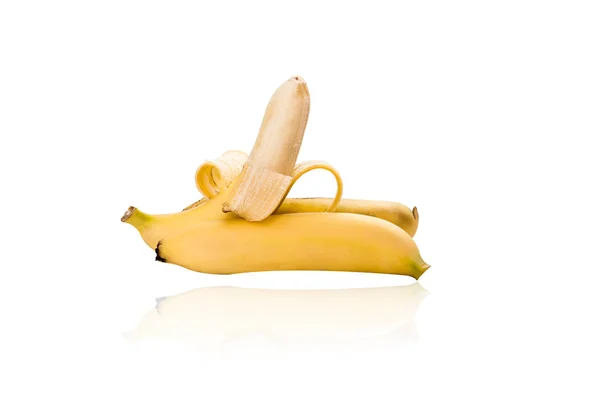 Banane Jaune Isolée Sur Fond Blanc — Photo