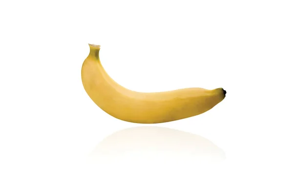 Banana Gialla Isolata Sfondo Bianco — Foto Stock