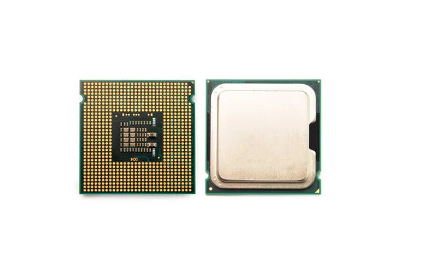 白い背景の上 Cpu フォントと背中側の分離 — ストック写真