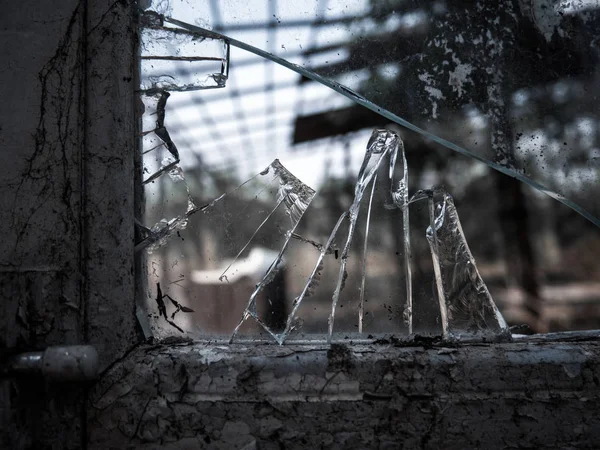 broken glass in old house