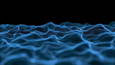 mavi parçacık dalga bokeh arka plan ve doku