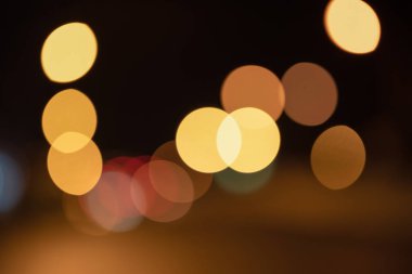 Soyut bokeh gecesi, bulanık odaklanmış ışık bokeh soyut arkaplan