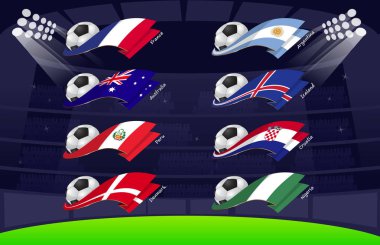 Dünya futbol 2018, Iran bayrağı; Nijerya, Hırvatistan, İzlanda, Arjantin, Danimarka, Peru, Avustralya, Fransa