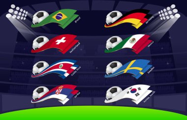bayrak dünya futbol 2018, Güney Kore, İsveç, Meksika, Almanya, Sırbistan, Kosta Rika, İsviçre, Brezilya