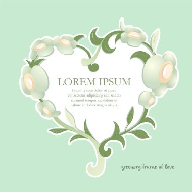 kalp ve flora çerçeve, elle çizilmiş, şekil seviyor. Sevgililer günü tasarım öğeleri. vektör ve doodle