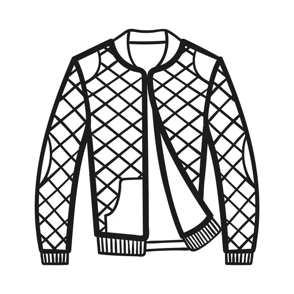 冬季夹克概述图标在白色背景 — 图库矢量图片
