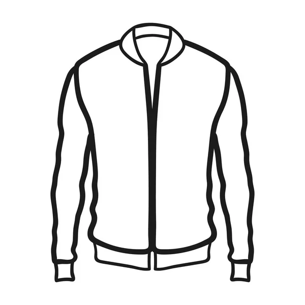 Jaqueta de inverno ícone delineado em fundo branco — Vetor de Stock