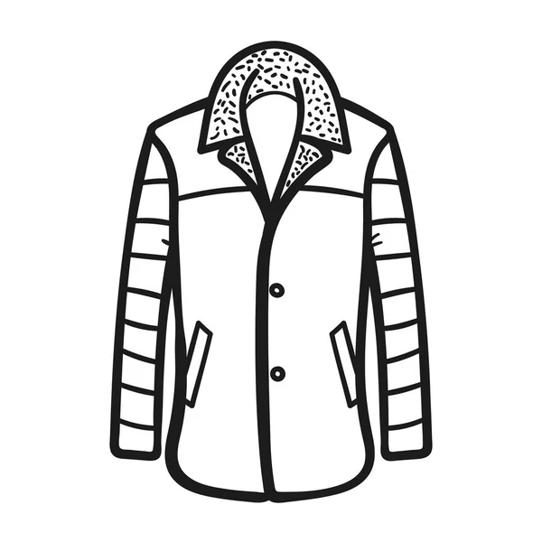 Winter coat outlined icon in white background — Stock Vector