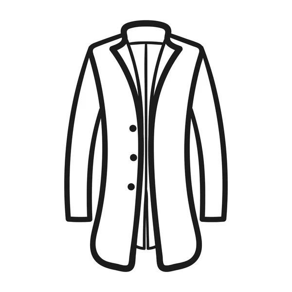 Płaszcz zimowy opisane ikona na białym tle — Wektor stockowy