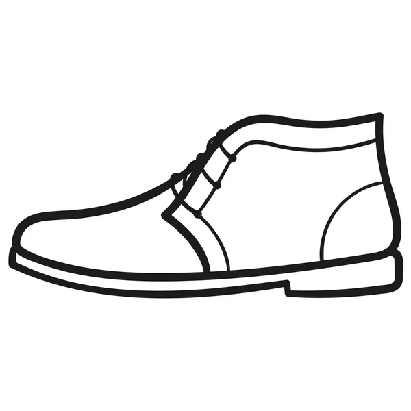 美丽的手绘轮廓图标的靴子在白色背景 — 图库矢量图片