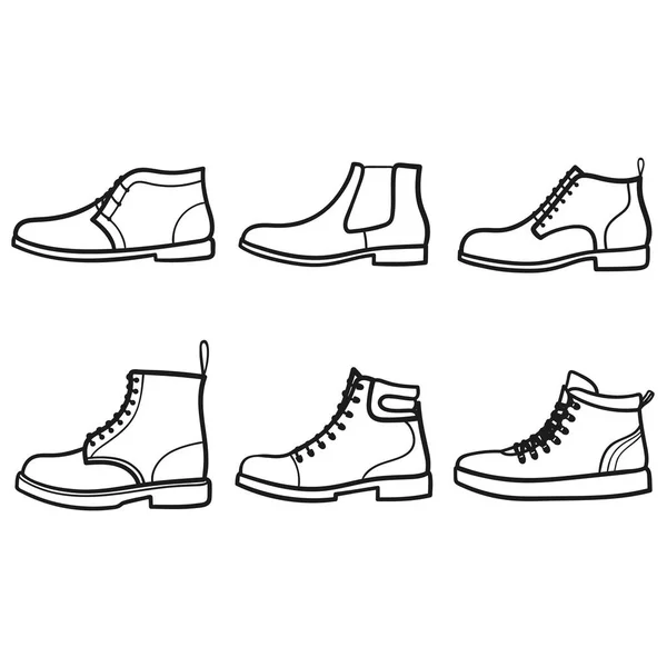 Zestaw buty opisane ikona na białym tle — Wektor stockowy