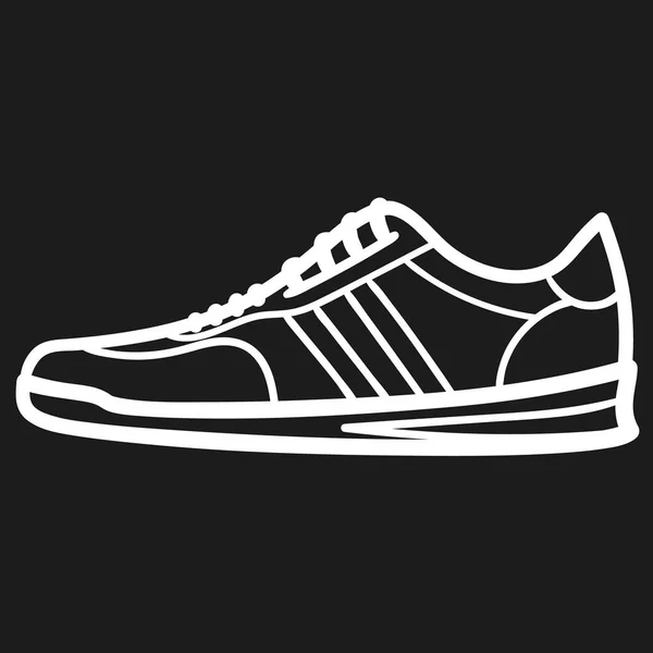 Beautiful Hand Drawn Outlined Icon Sneaker Dark Background — Stock Vector