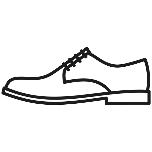 Beautiful Hand Drawn Outlined Icon Men Shoe White Background — Stock Vector
