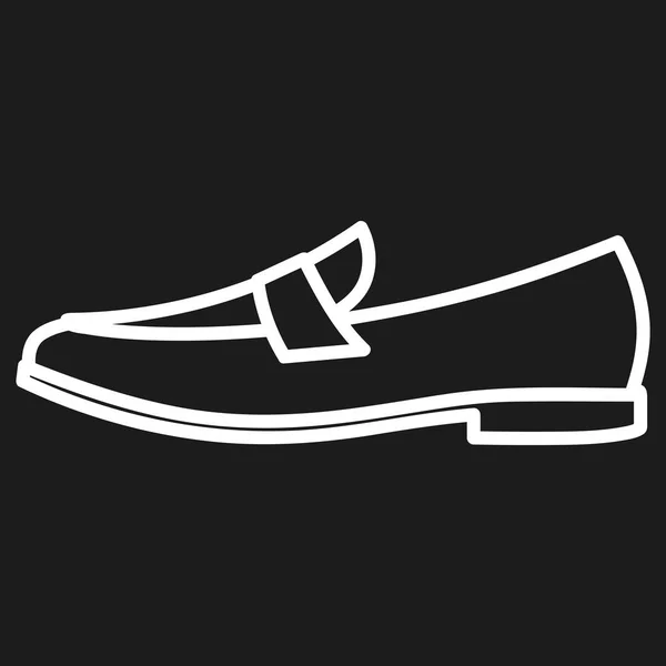 Beautiful Hand Drawn Outlined Icon Men Shoe Dark Background — стоковый вектор