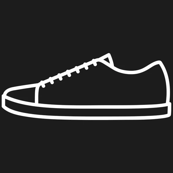 Hermoso Icono Dibujado Mano Zapato Hombre Fondo Oscuro — Vector de stock