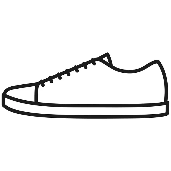 白い背景の男性の靴の美しい手描きの輪郭を描かれたアイコン — ストックベクタ