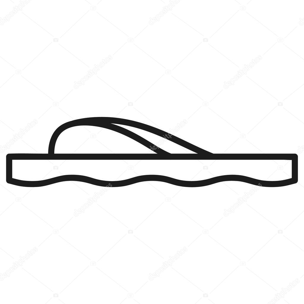 Beautiful hand-drawn outlined icon of a men's shoe in white background
