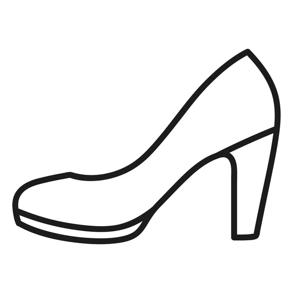 Chaussure femme contour icône en fond blanc — Image vectorielle