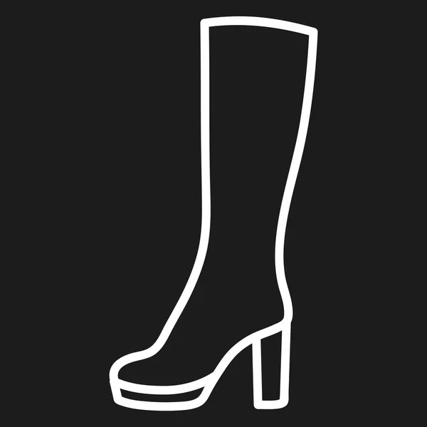 Женская обувь очерченный значок на темном фоне — стоковый вектор