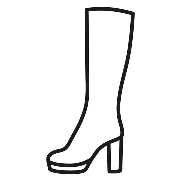 ไอคอนบรรทัดรองเท้าผู้หญิงในพื้นหลังสีขาว — ภาพเวกเตอร์สต็อก