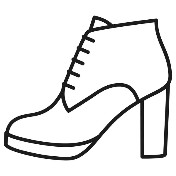 Womens shoe outlined icon in white background — Stock Vector