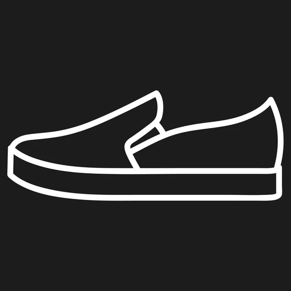 レディース靴の暗い背景の輪郭を描かれたアイコン — ストックベクタ