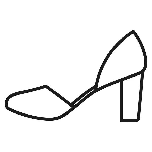 Chaussure femme contour icône en fond blanc — Image vectorielle